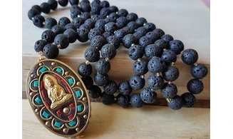 Rock lava Buddha Necklace