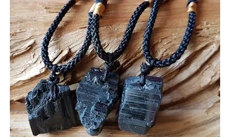 Black Tourmaline stone pendant