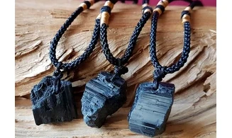 Black Tourmaline stone pendant