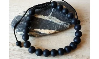 Obsidienne Noire Bracelet pierres boules