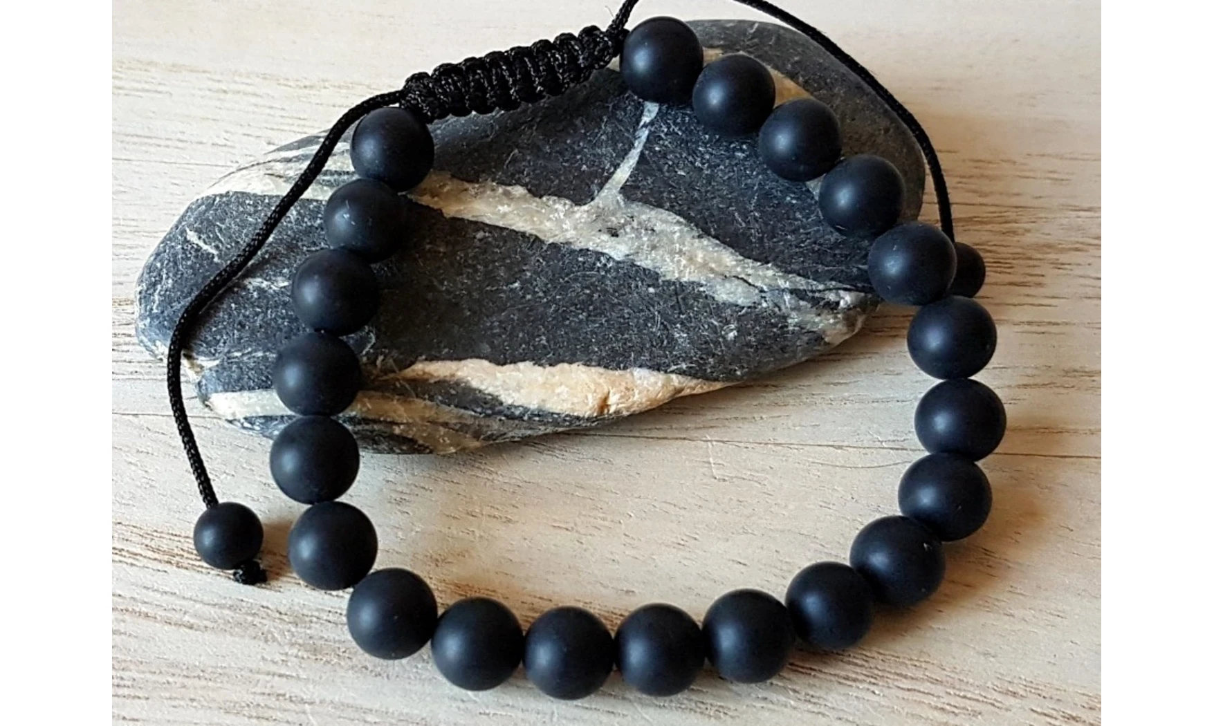 Obsidienne Noire Bracelet pierres boules
