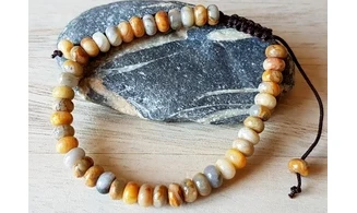 Agate Crazy Lace perles donuts Bracelet