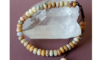 Agate Crazy Lace perles donuts Bracelet