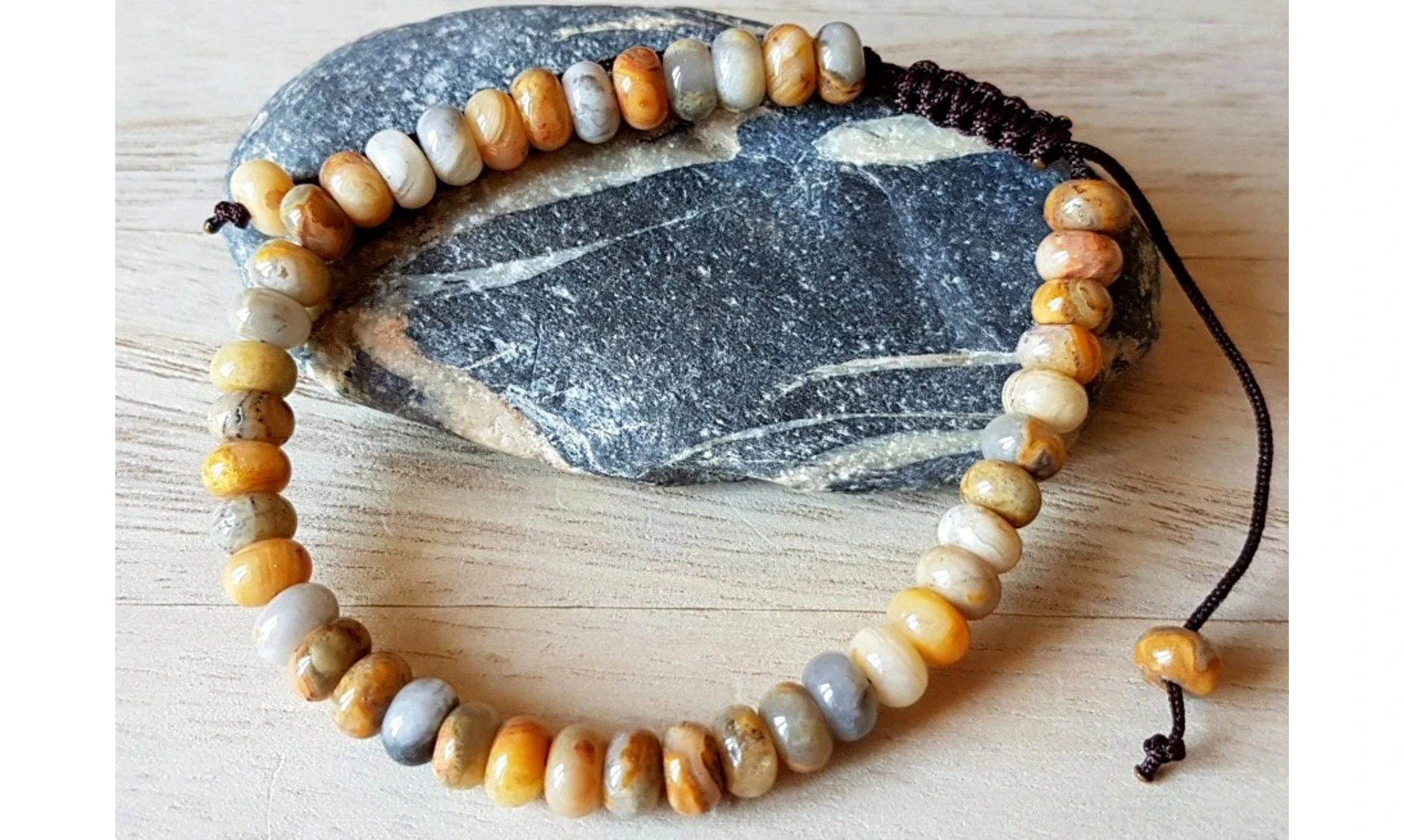 Agate Crazy Lace perles donuts Bracelet