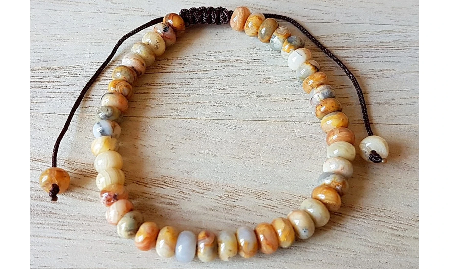 Agate Crazy Lace perles donuts Bracelet