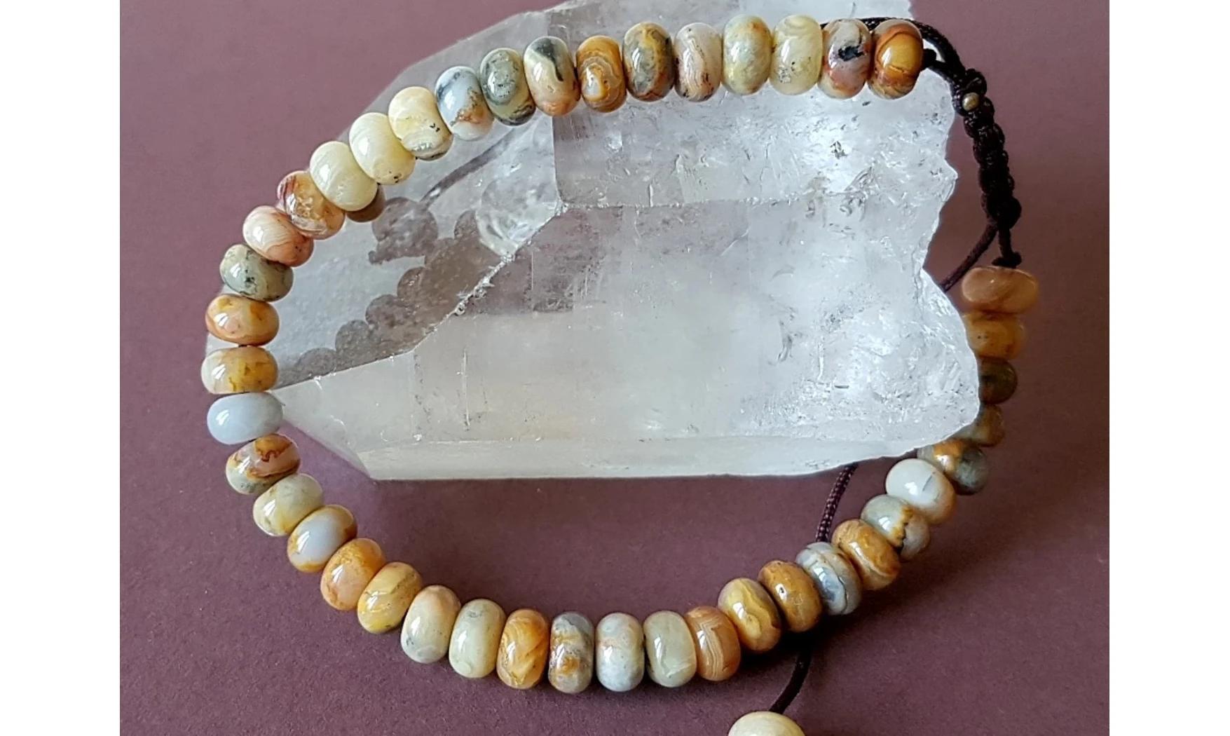 Agate Crazy Lace perles donuts Bracelet
