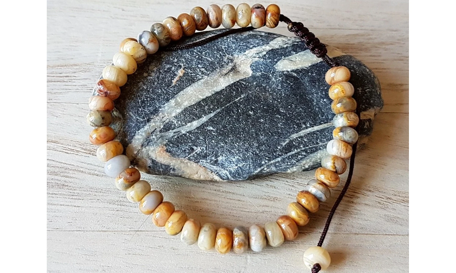 Agate Crazy Lace perles donuts Bracelet