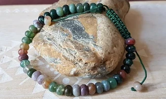 Agate Mousse perles donuts Bracelet