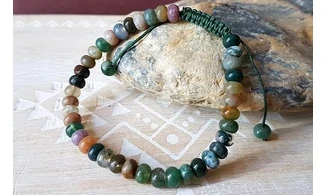 Agate Mousse perles donuts Bracelet