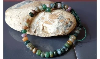 Agate Mousse perles donuts Bracelet