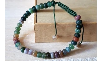 Agate Mousse perles donuts Bracelet