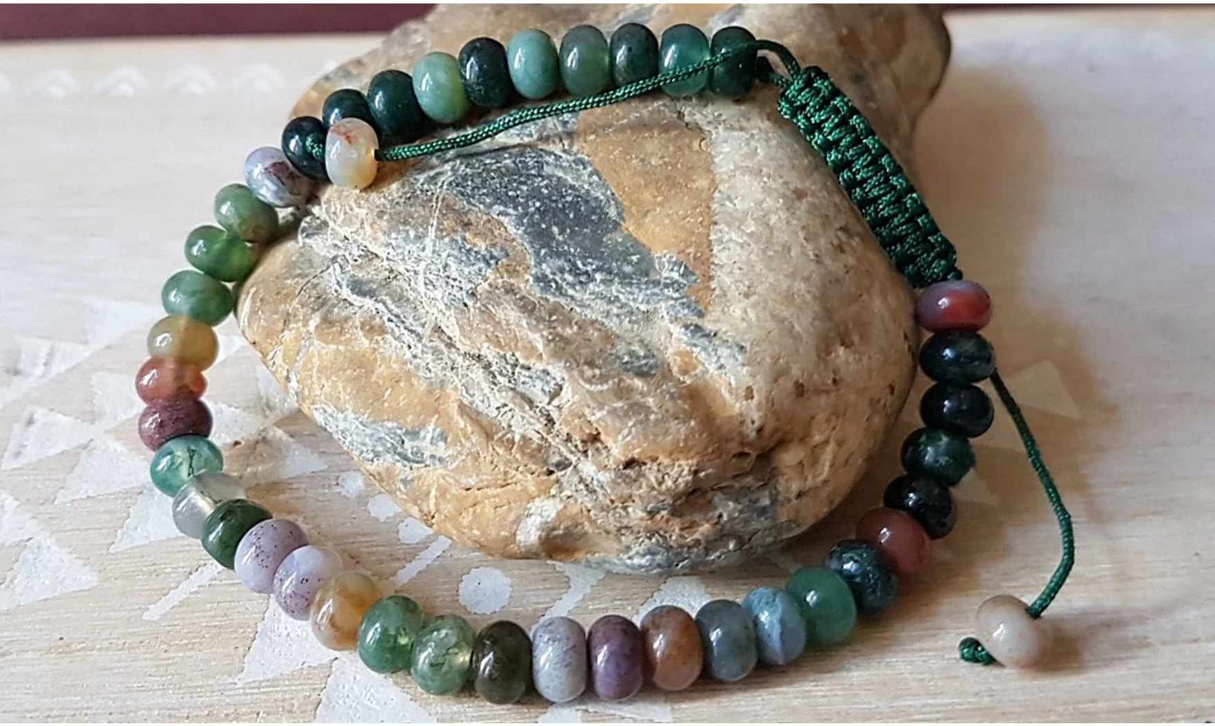 Agate Mousse perles donuts Bracelet