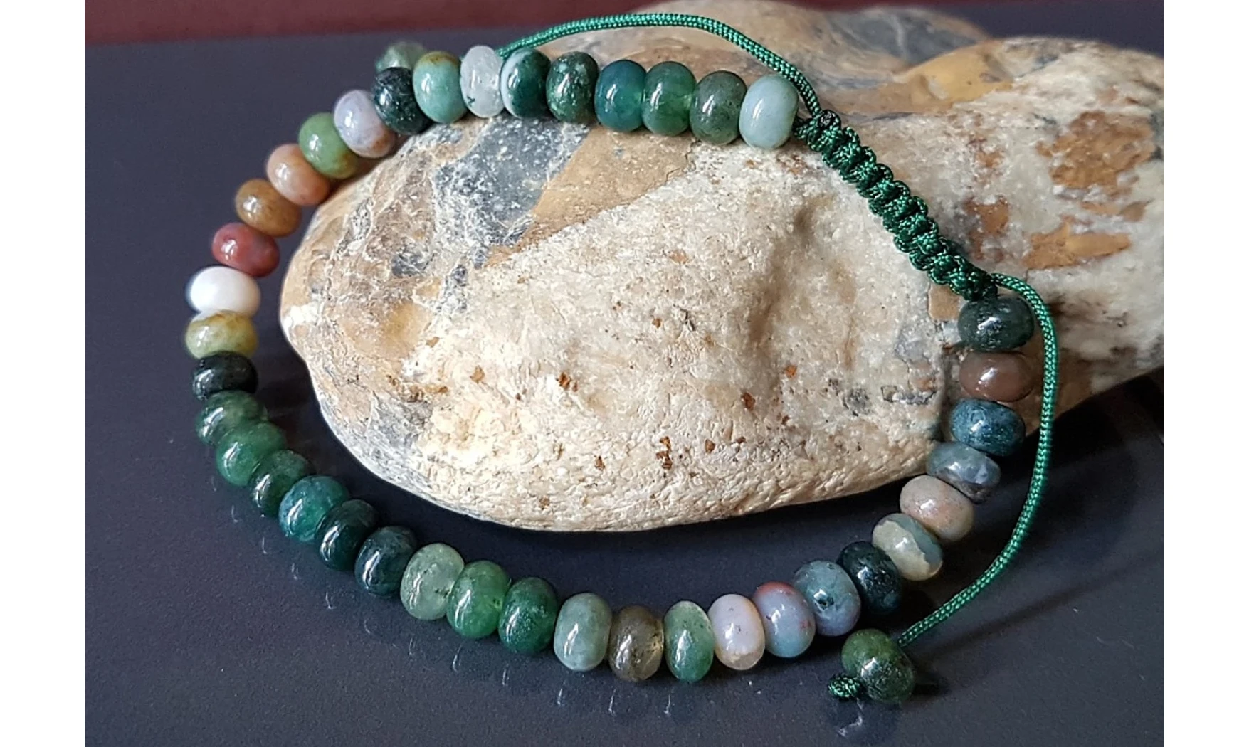 Agate Mousse perles donuts Bracelet