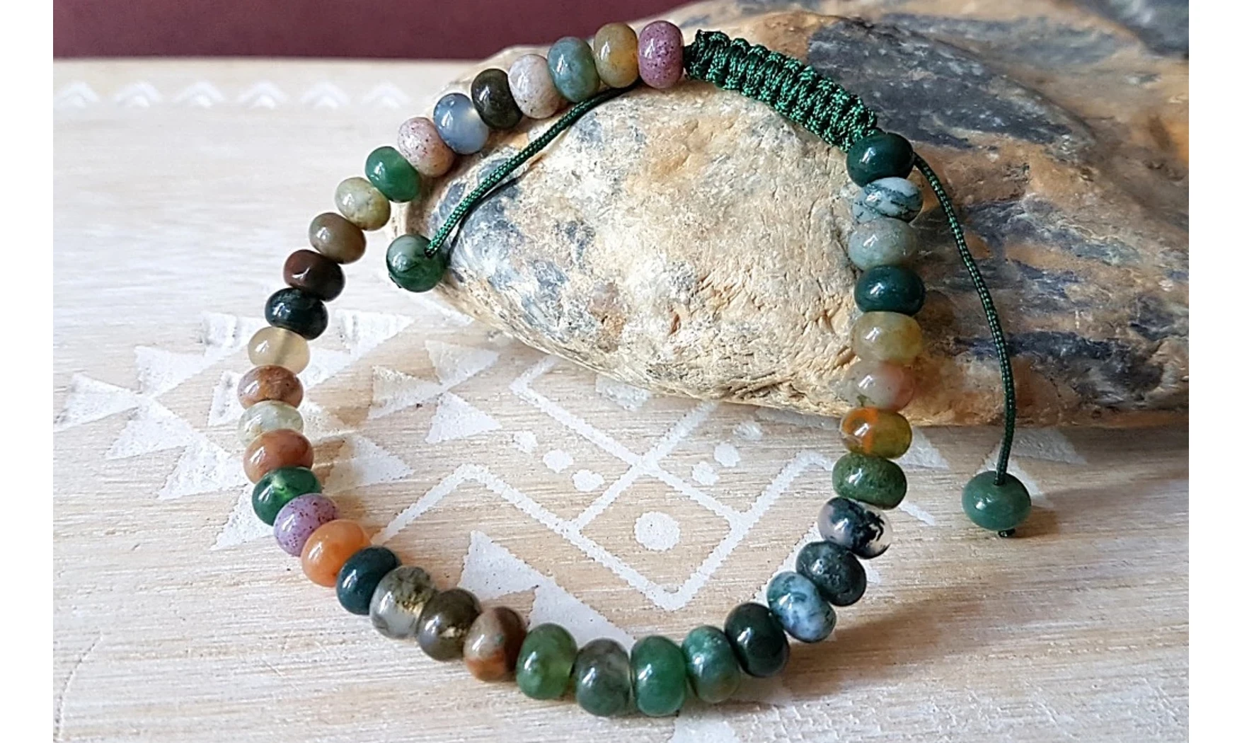 Agate Mousse perles donuts Bracelet