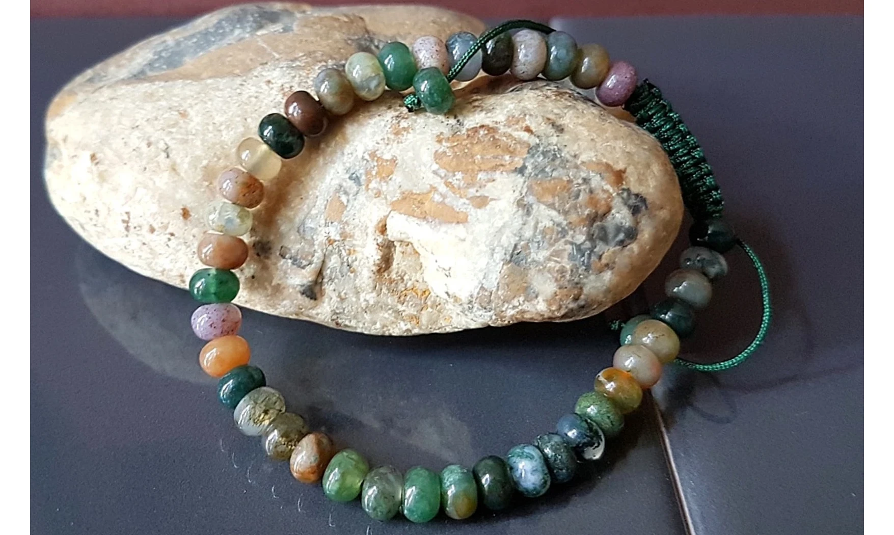 Agate Mousse perles donuts Bracelet