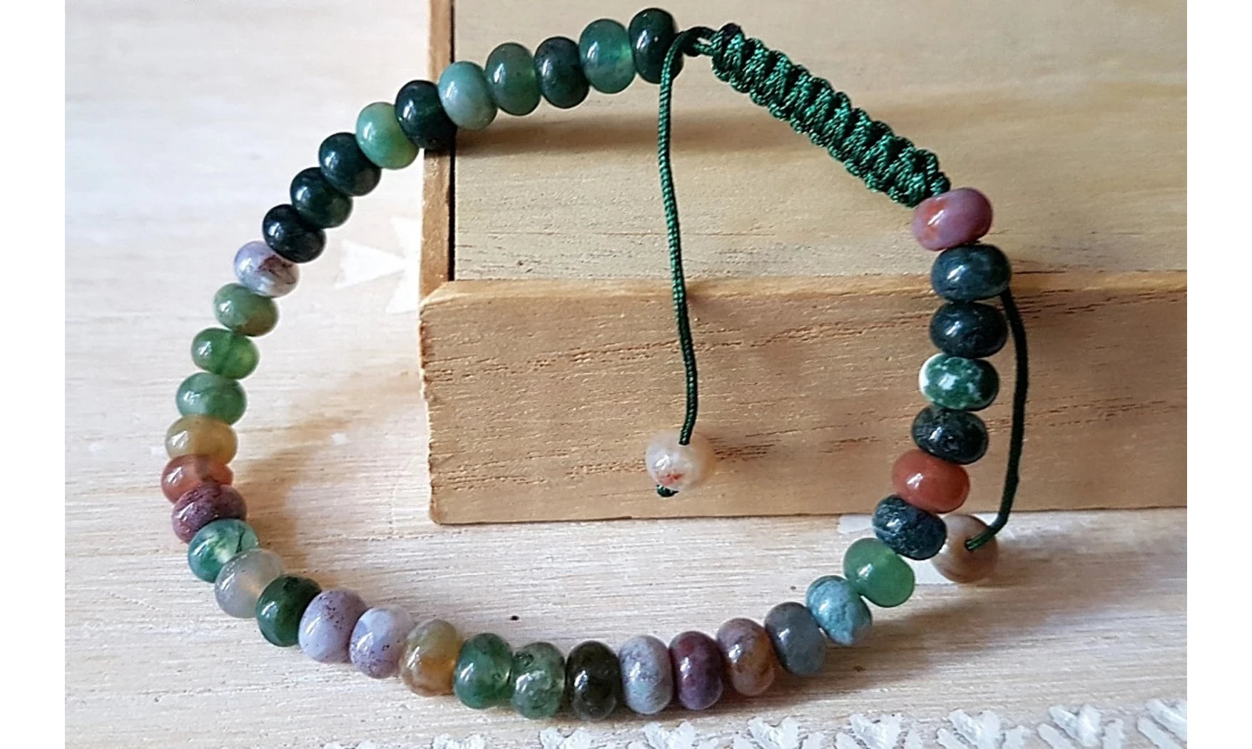 Agate Mousse perles donuts Bracelet