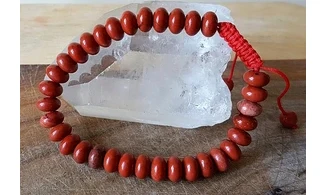Jaspe rouge perles donuts Bracelet