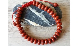 Jaspe rouge perles donuts Bracelet
