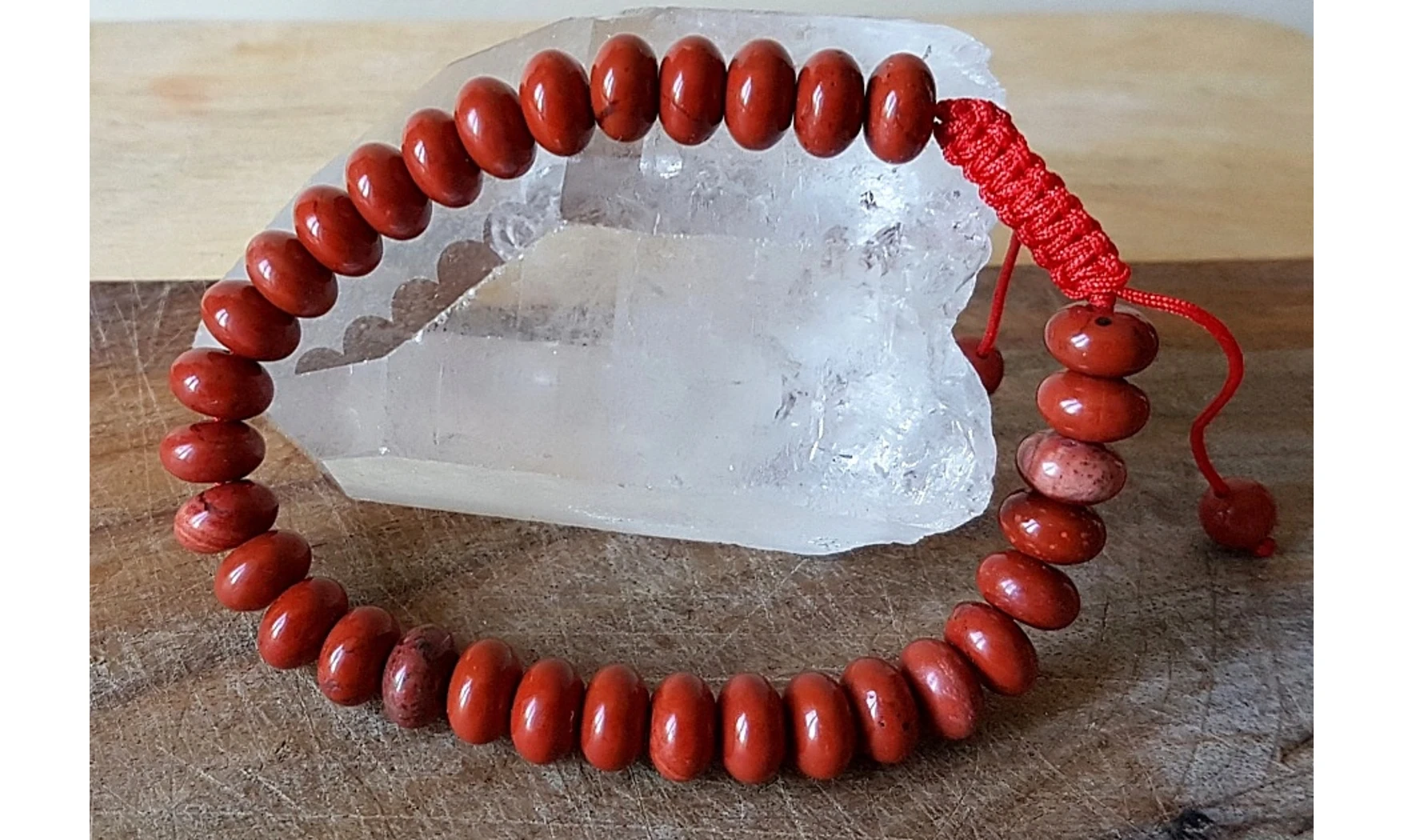 Jaspe rouge perles donuts Bracelet