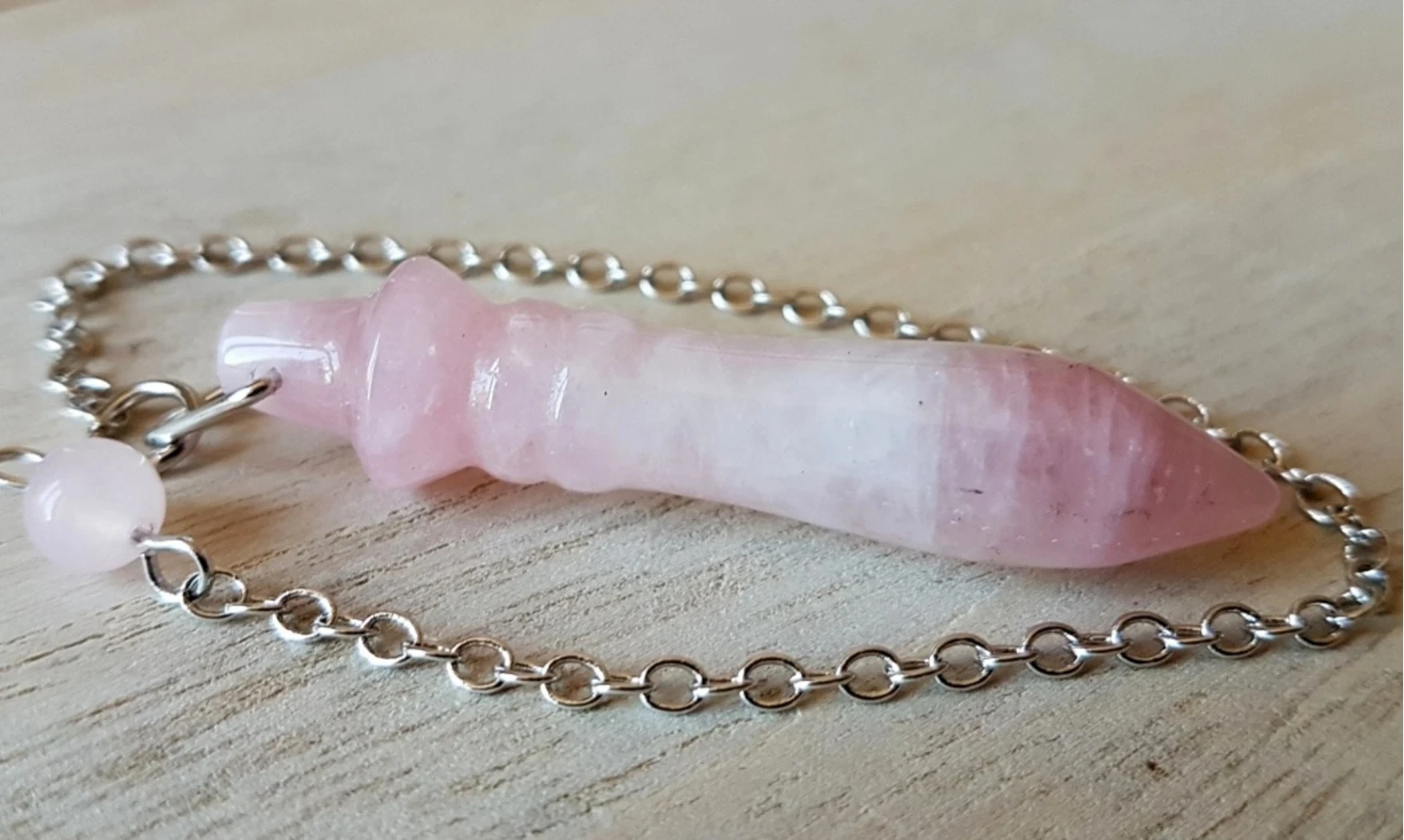 Quartz rose pendule Thot
