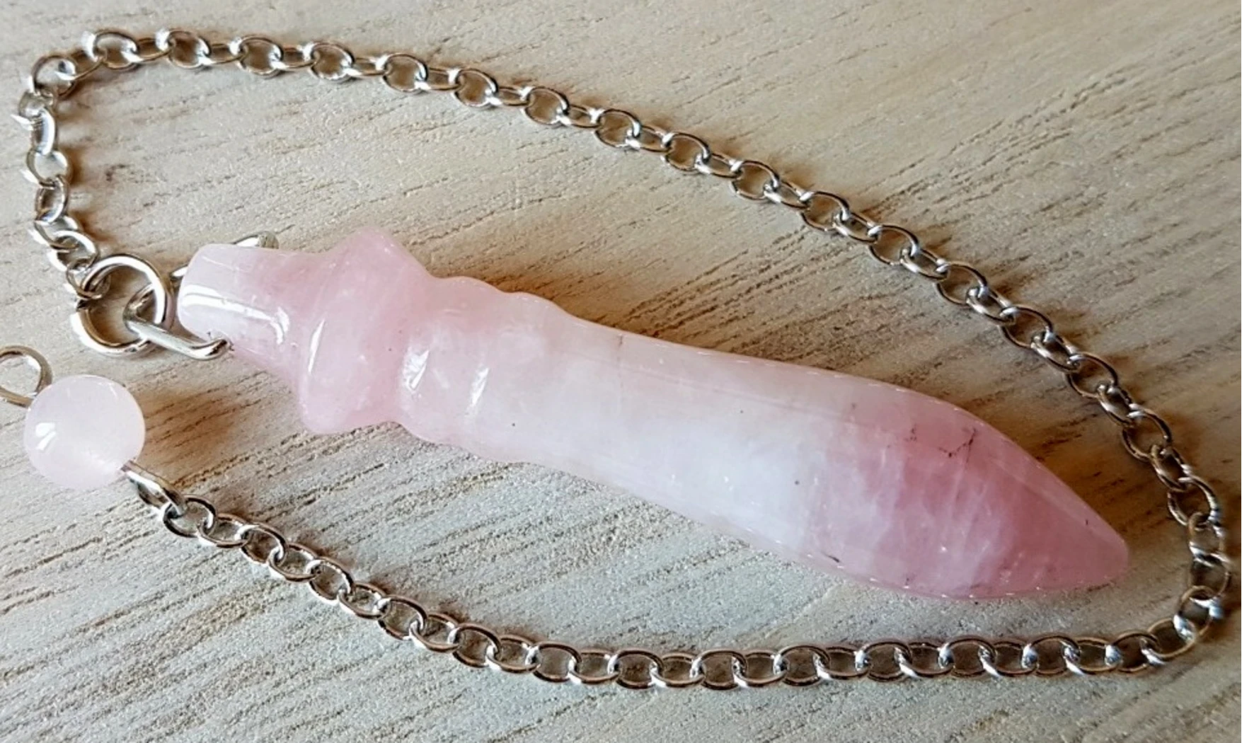Quartz rose pendule Thot