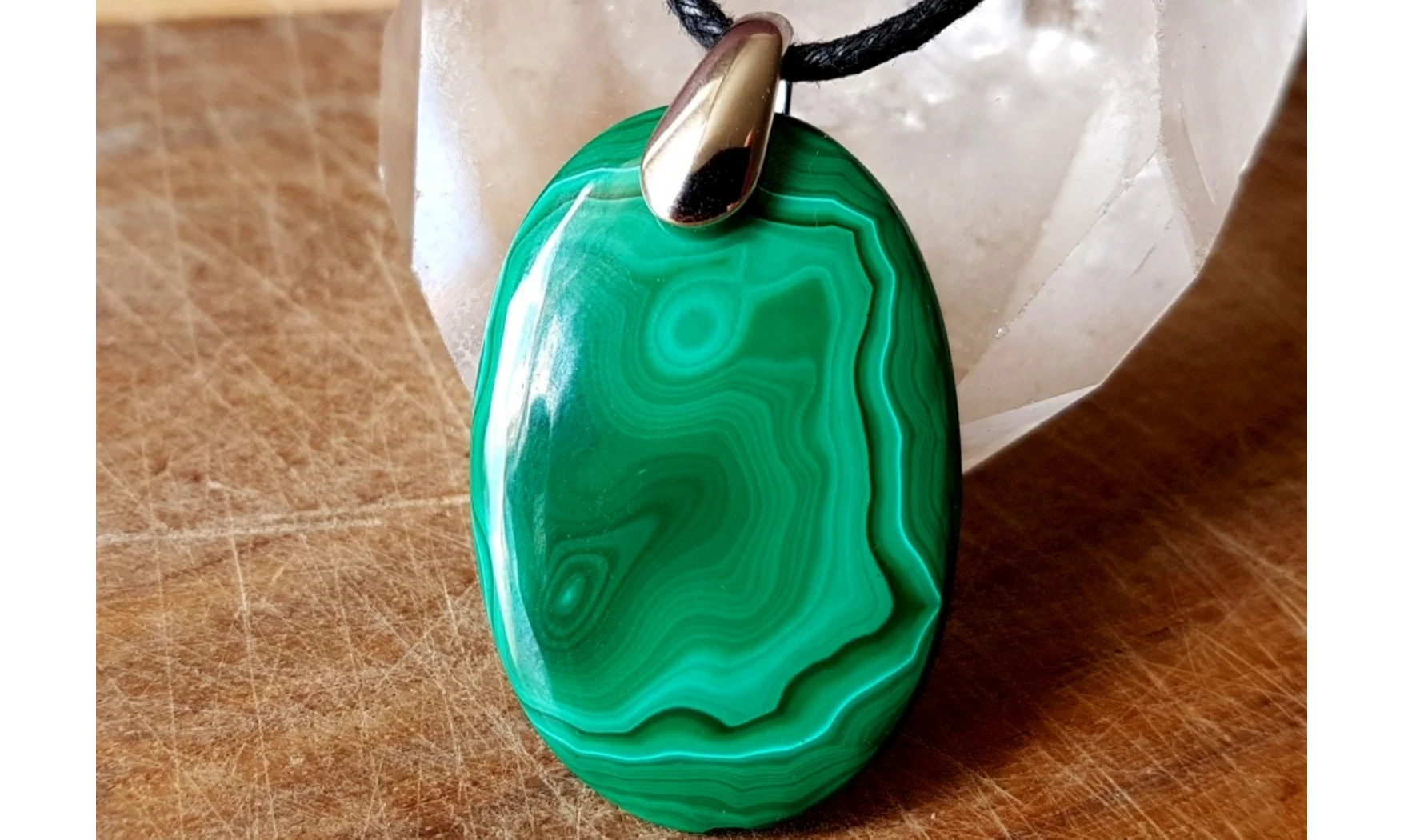 Malachite Galet pierre pendentif
