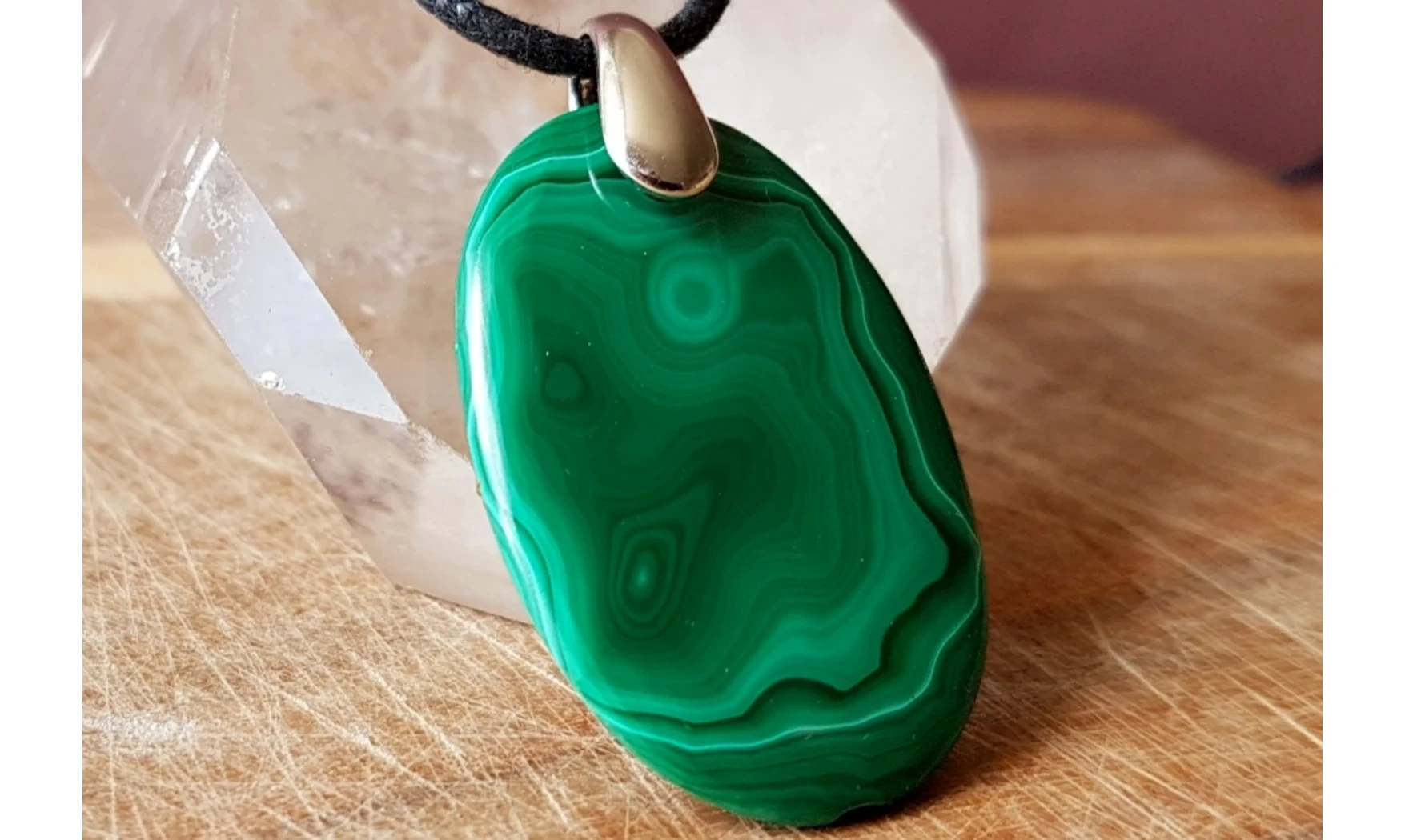 Malachite Galet pierre pendentif