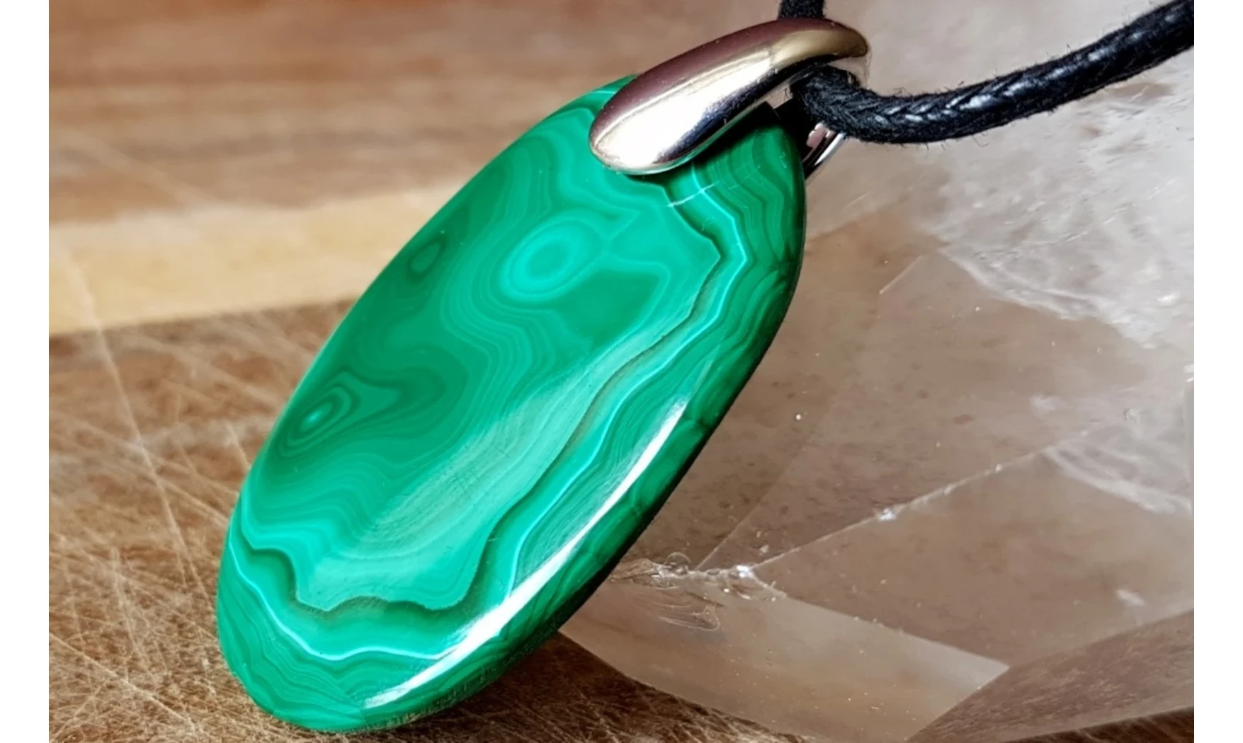 Malachite Galet pierre pendentif