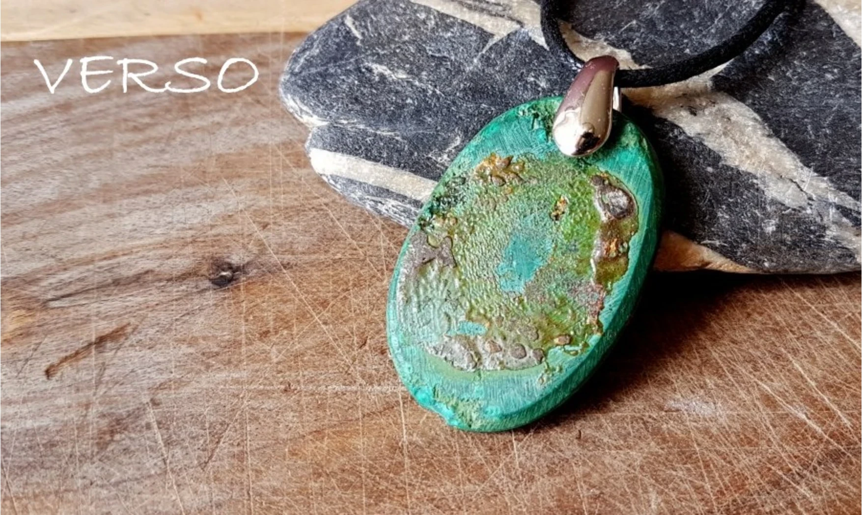Malachite Galet pierre pendentif