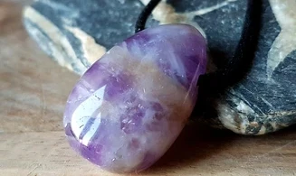Amethyst 2 stone drilled pendant