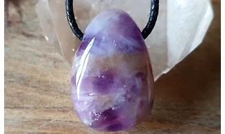 Améthyste 2 pierre percée pendentif