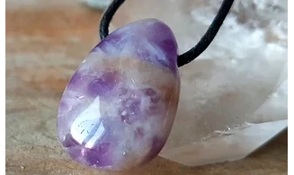 Améthyste 2 pierre percée pendentif