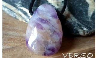 Amethyst 2 stone drilled pendant