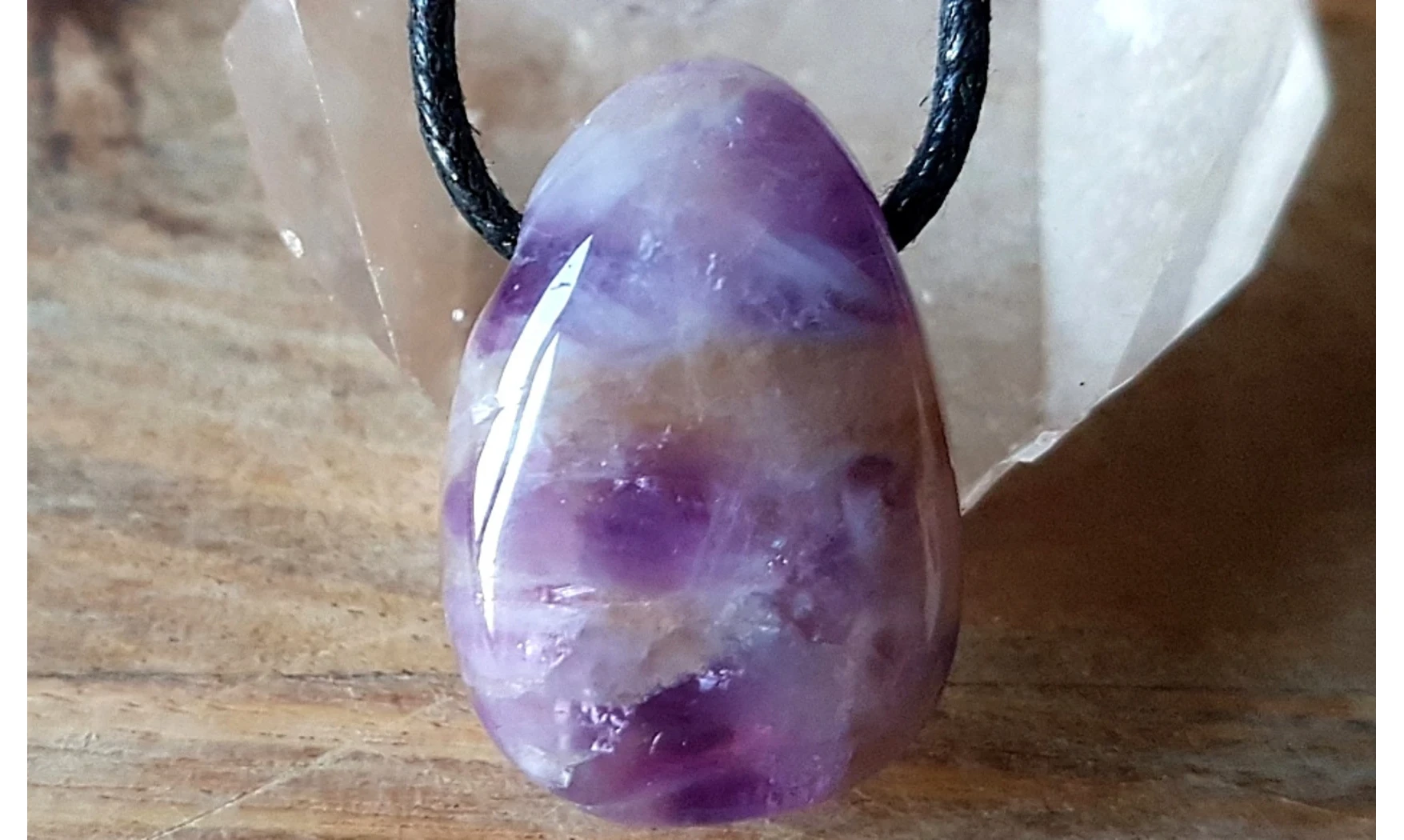 Améthyste 2 pierre percée pendentif