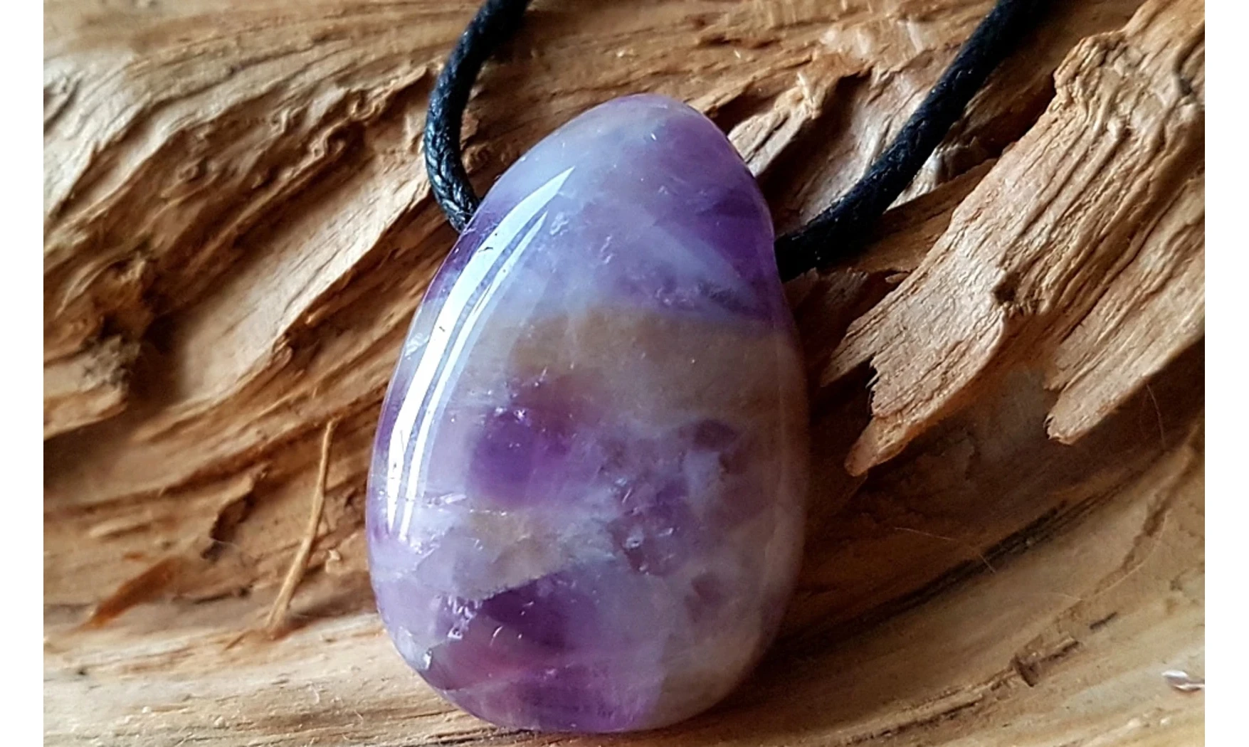 Amethyst 2 stone drilled pendant