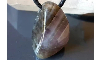 Amethyst 3 stone drilled pendant