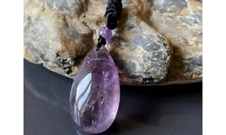 Amethyst stone drilled pendant A