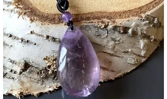 Amethyst stone drilled pendant A