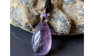 Amethyst stone drilled pendant A