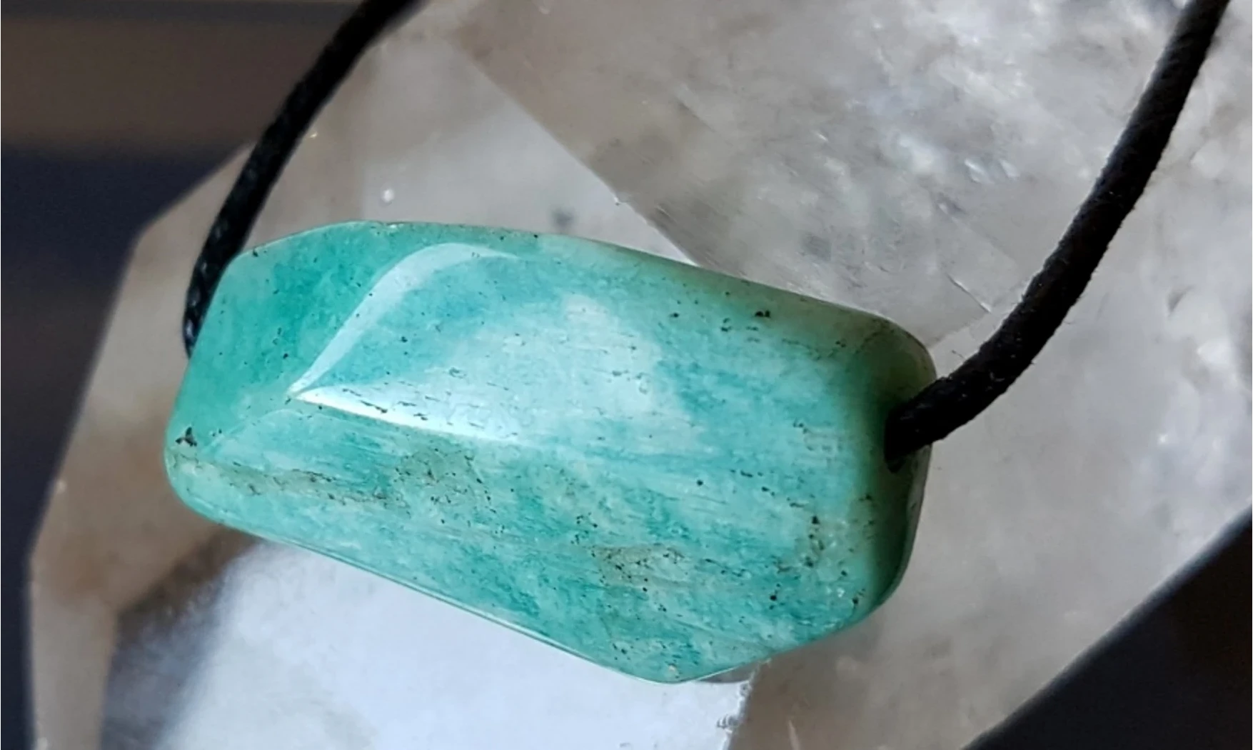 Amazonite Bloc percé pendentif