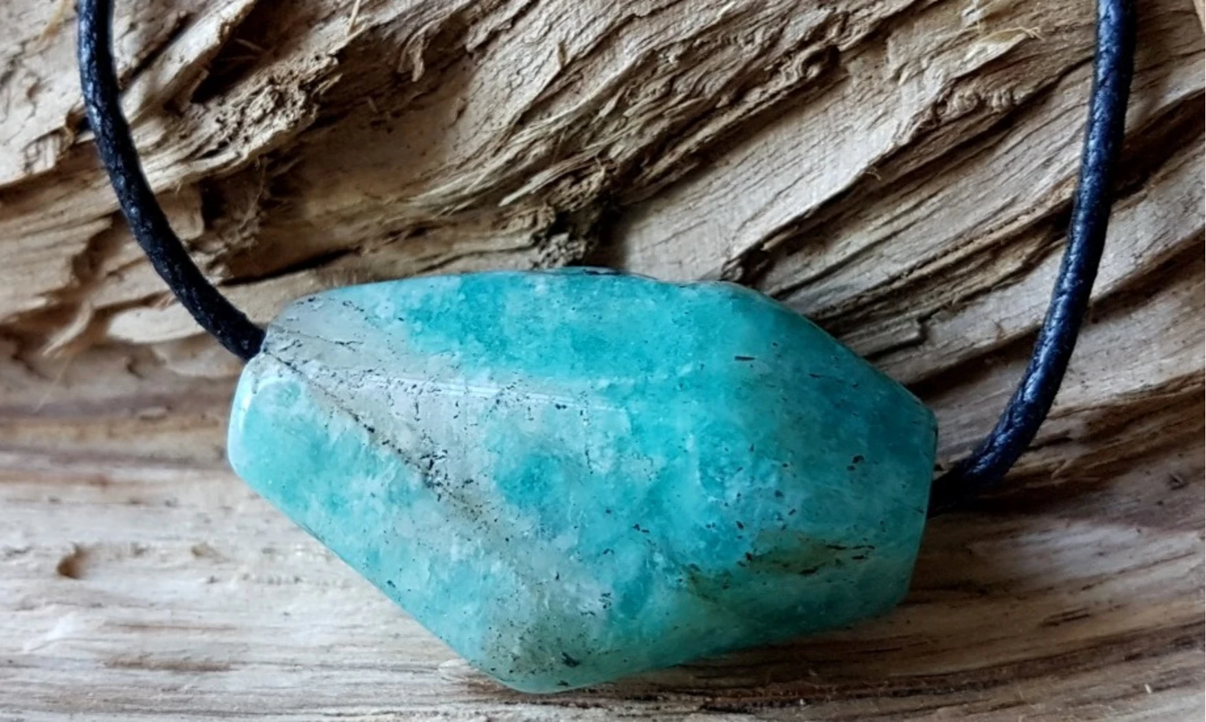 Amazonite Bloc percé pendentif