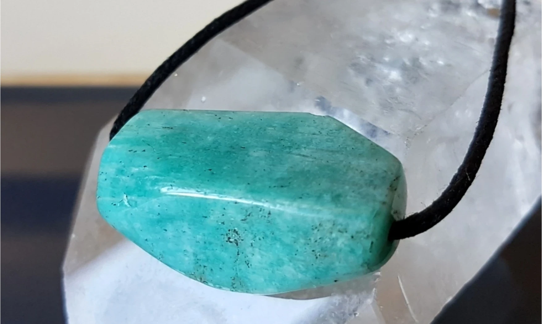 Amazonite Bloc percé pendentif