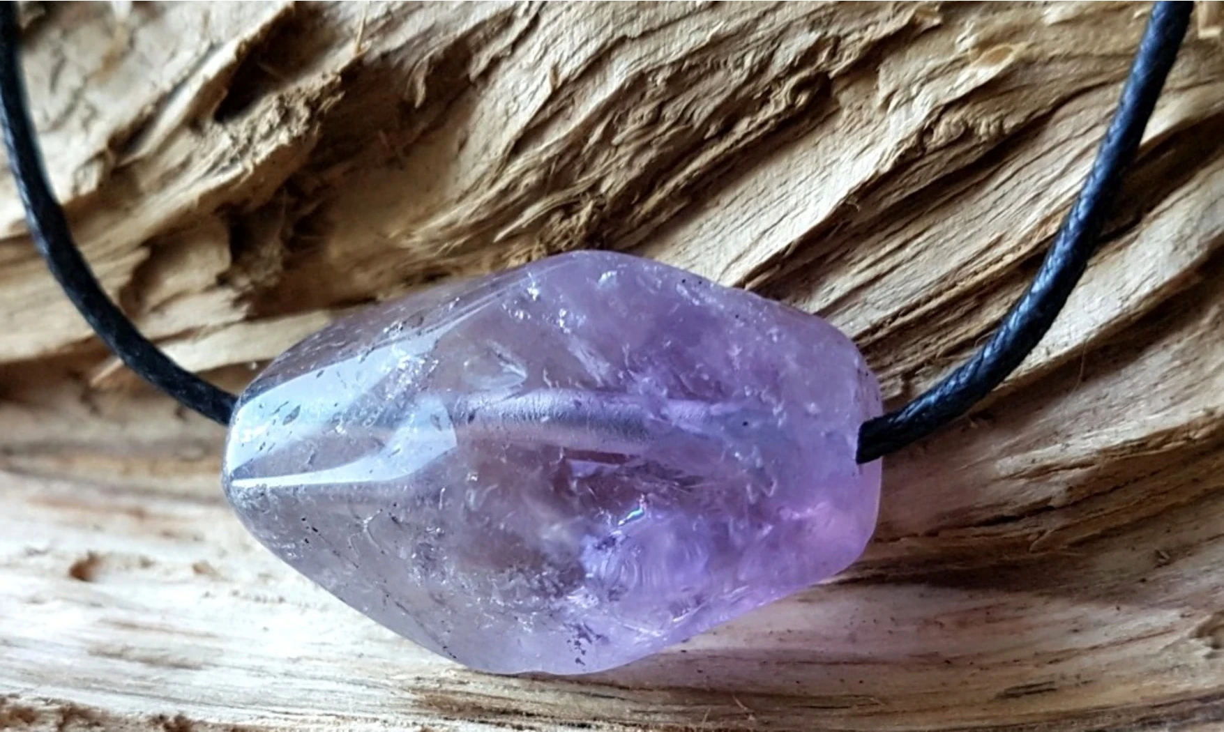 Améthyste Bloc percé pendentif