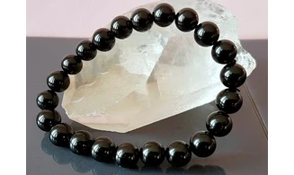 Black Tourmaline Round beads bracelet