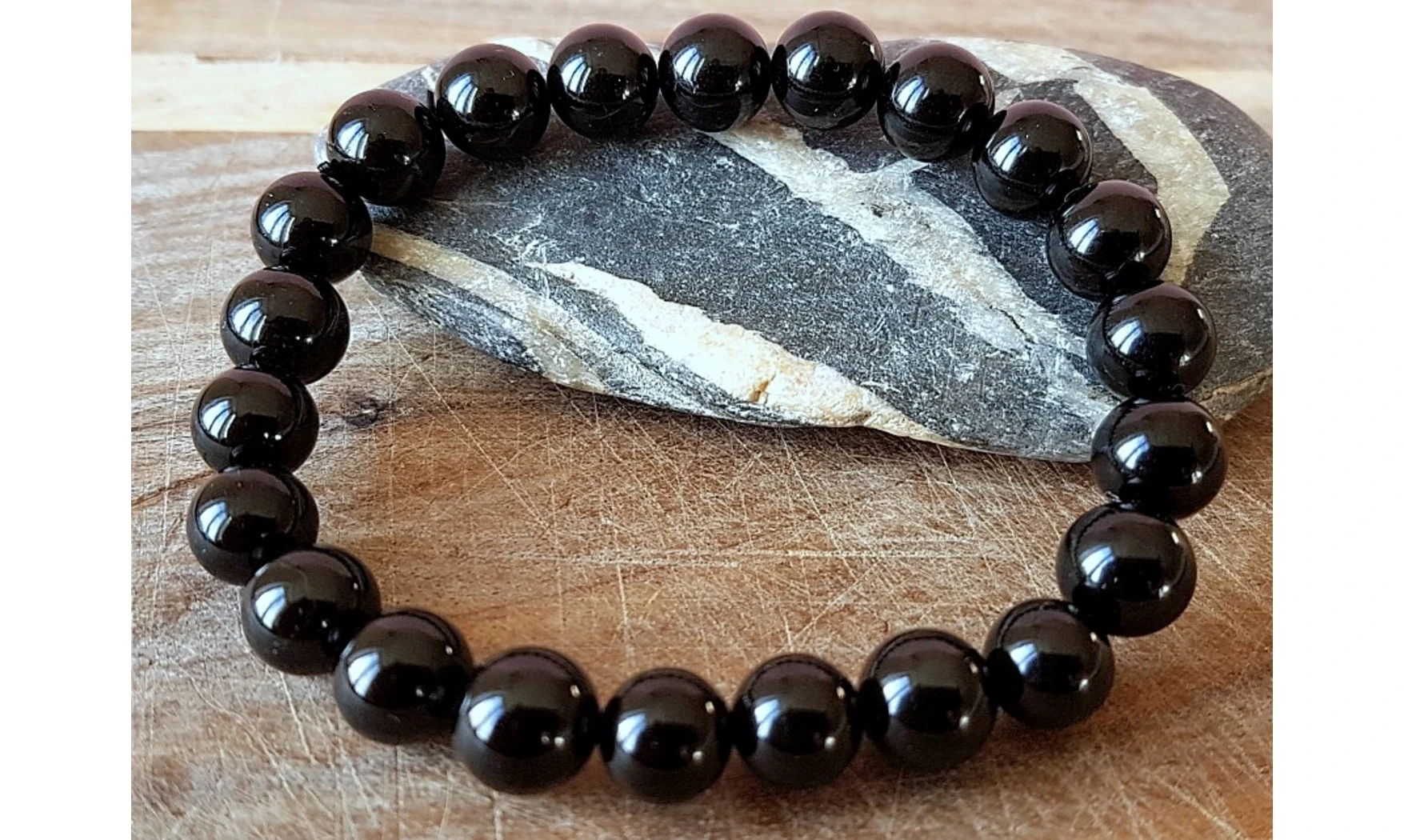 Tourmaline noire pierres Boules Bracelet
