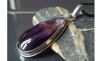 Améthyste pierre pendentif & Argent