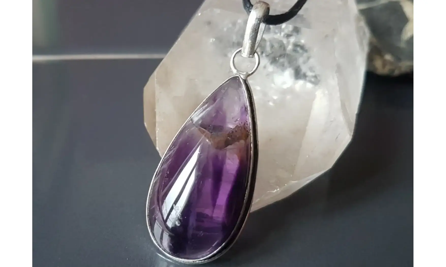 Améthyste pierre pendentif & Argent