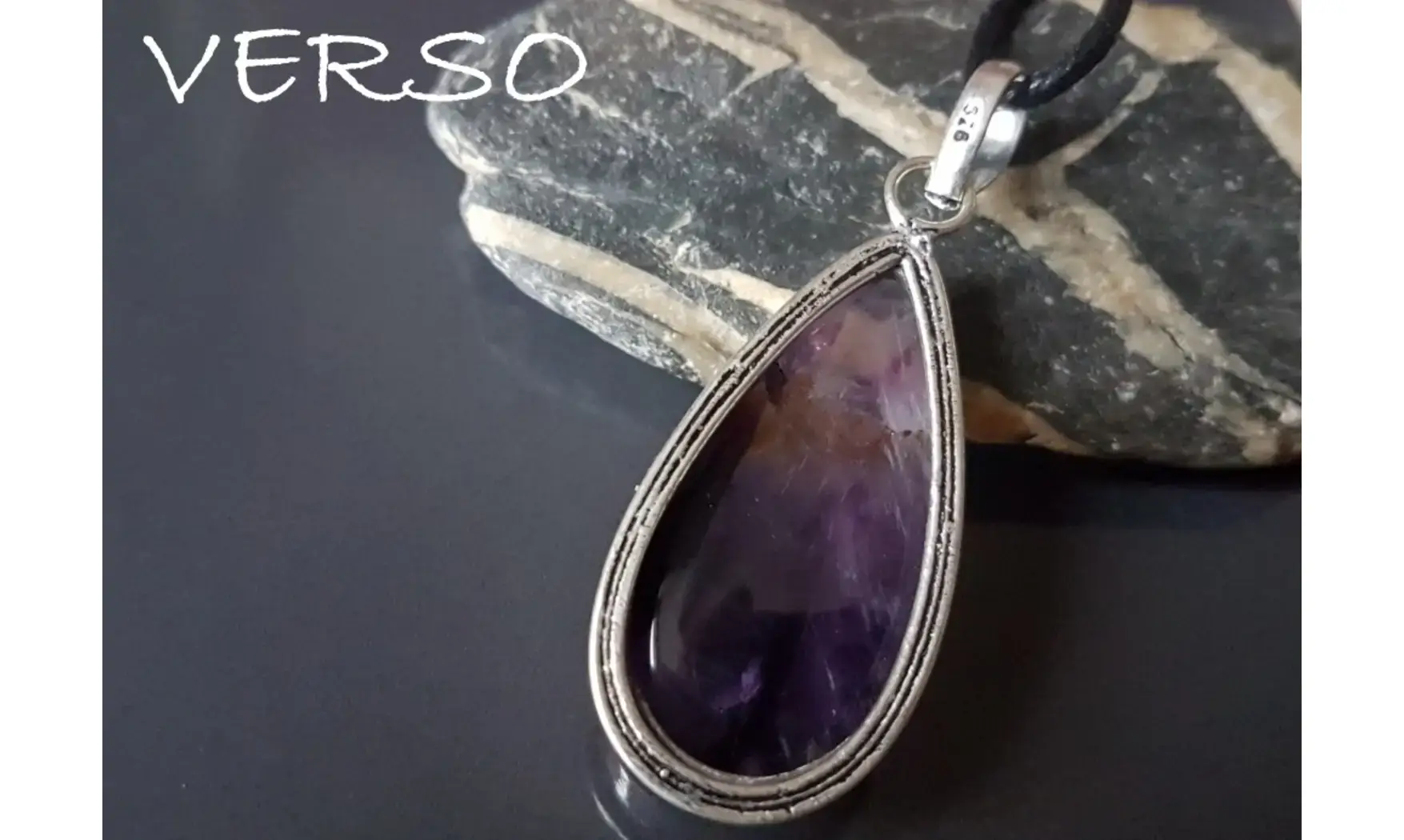 Améthyste pierre pendentif & Argent