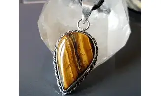 Oeil de Tigre 2 pendentif & Argent