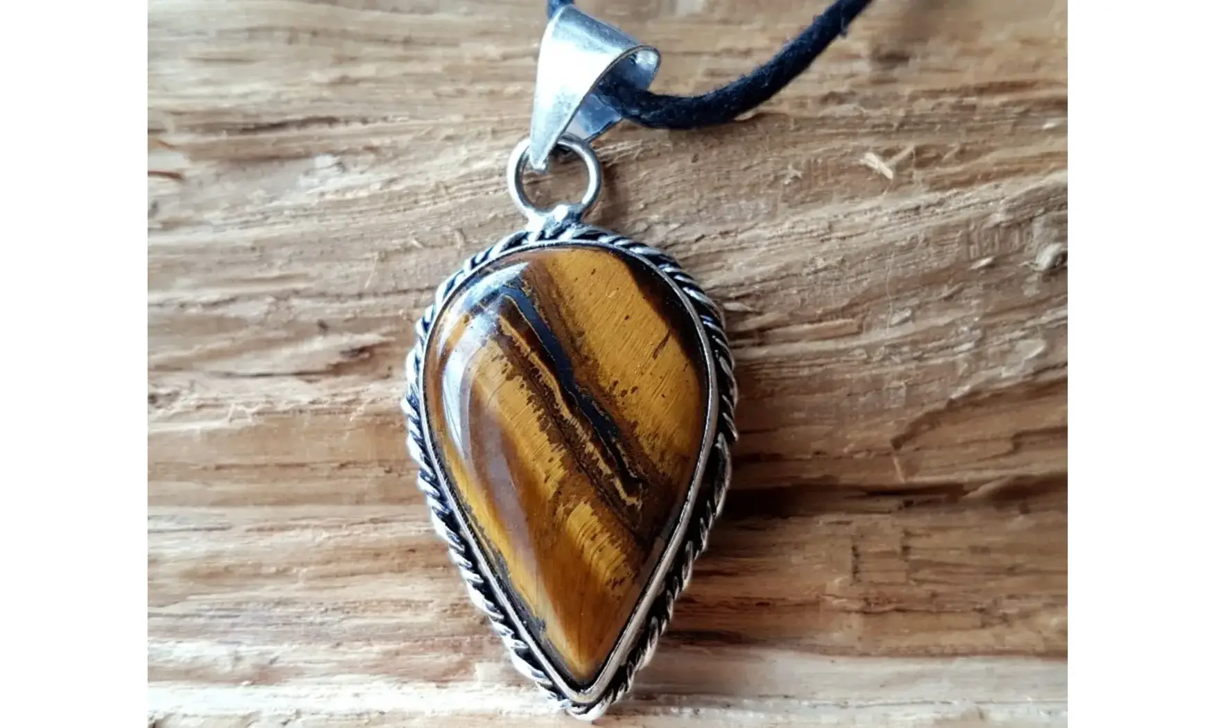 Oeil de Tigre 2 pendentif & Argent
